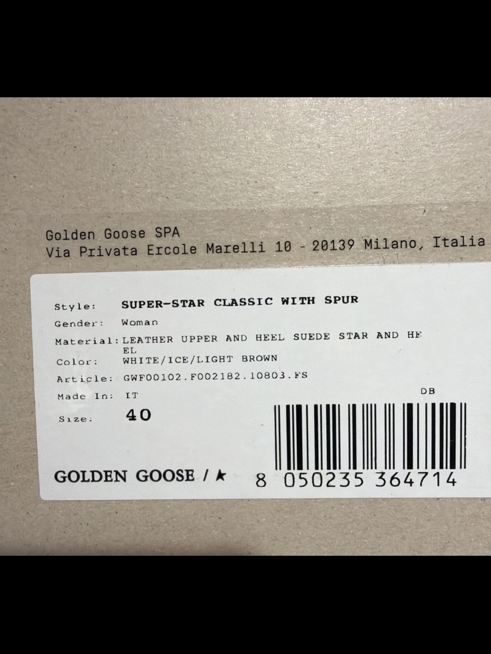Golden Goose Women's Super Star White Leather Light Brown BNIB - Picture 11 of 12